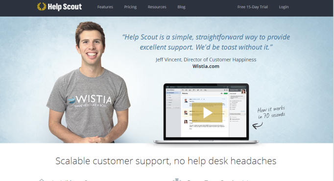Best Practices: Hero Image Testimonials - Examples of Cool Home Pages - Helpscout